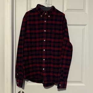 American Eagle Buffalo Check Plaid Midweight Flannel Shirt Mens Large Outdoors